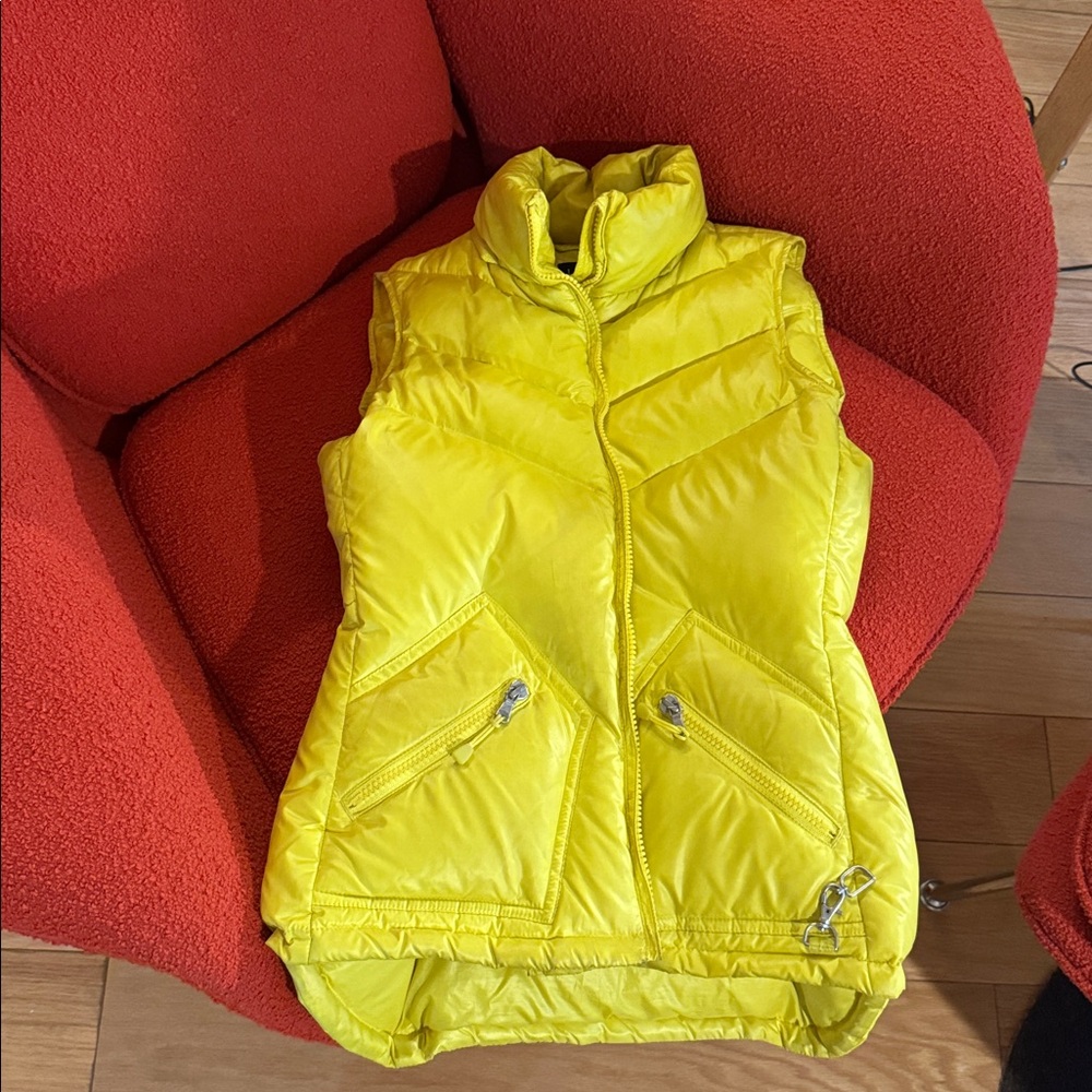 J. Crew Golden Yellow Puffer Vest with detachable hoodie